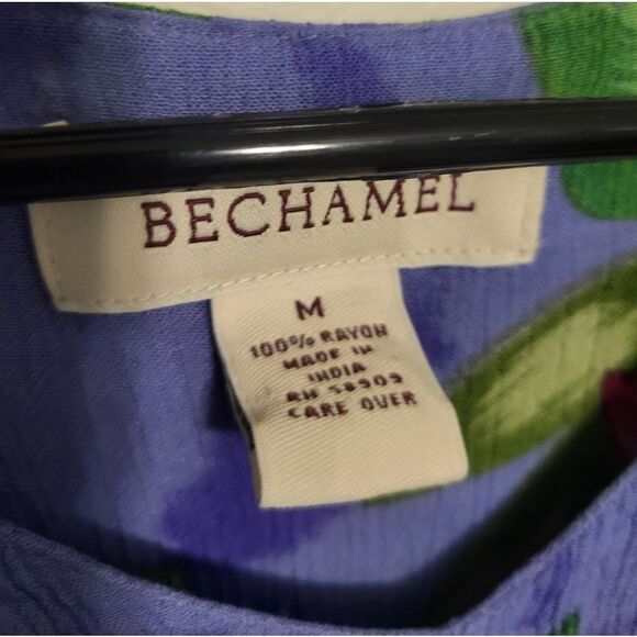 Bechamel Purple Pink Bold Floral Print House Dress, Size M - Picture 5 of 5